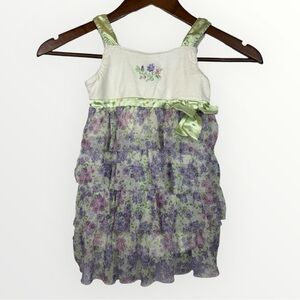 Girls Size 4 Floral Ruffle Tunic Dress Kids Headquarters Pastel Spring Easter